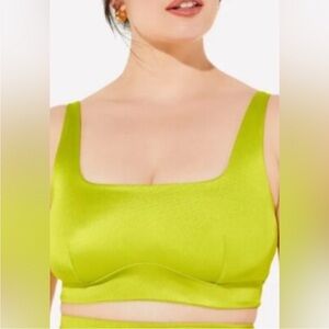 YITTY Square-Neck Crop Bra in Lime